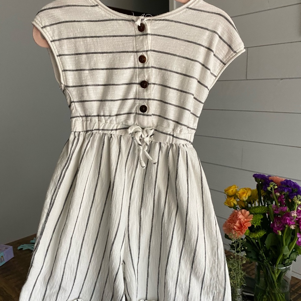 Black and white striped romper